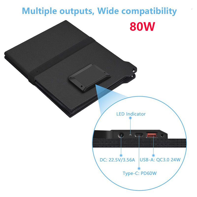 High Efficiency 80W/45W Portab - огляд і ціна Solar Charger Panel Foldable