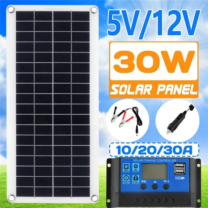 Solar Panel Kit 30W 12V Dual U - огляд і ціна Solar Charger Panel Foldable