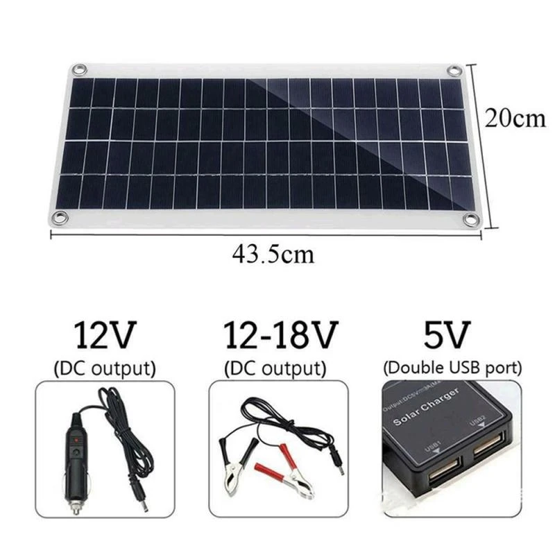 Solar Panel Kit 30W 12V Dual U - огляд і ціна Solar Charger Panel Foldable