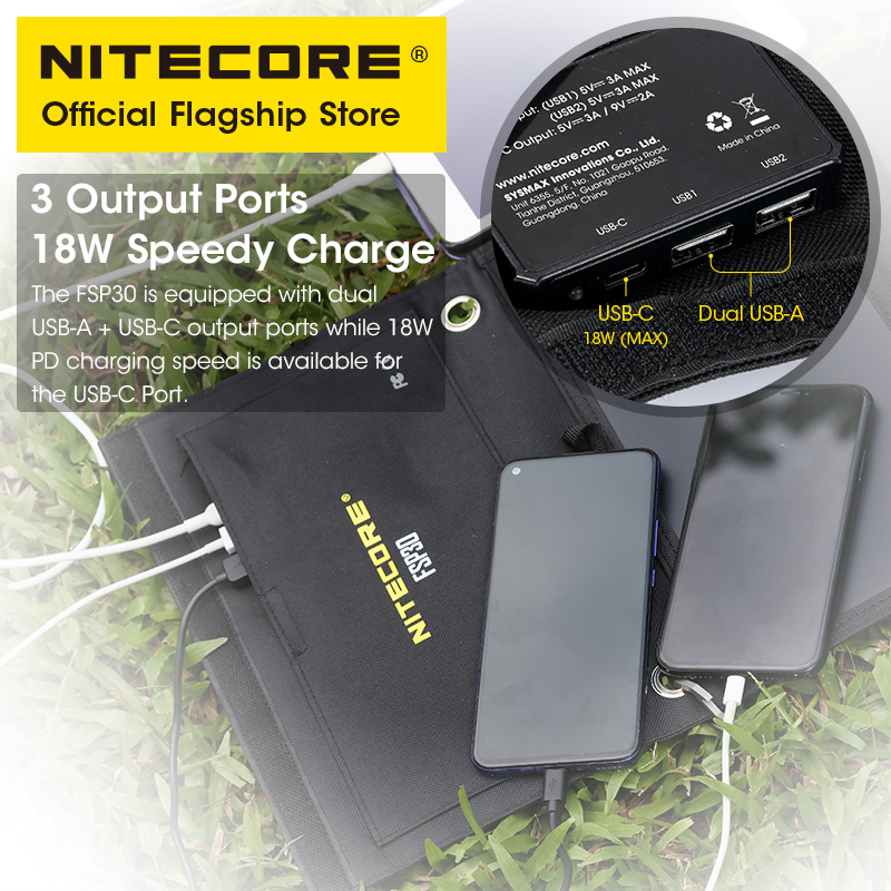 NITECORE FSP30 30W Portable So - огляд і ціна Solar Charger Panel Foldable