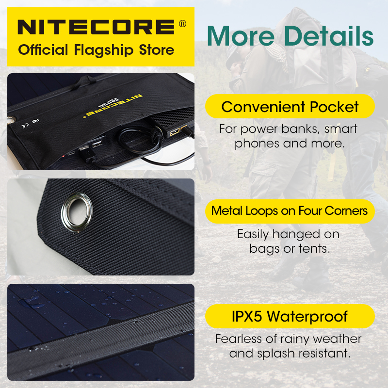 NITECORE FSP30 30W Portable So - огляд і ціна Solar Charger Panel Foldable